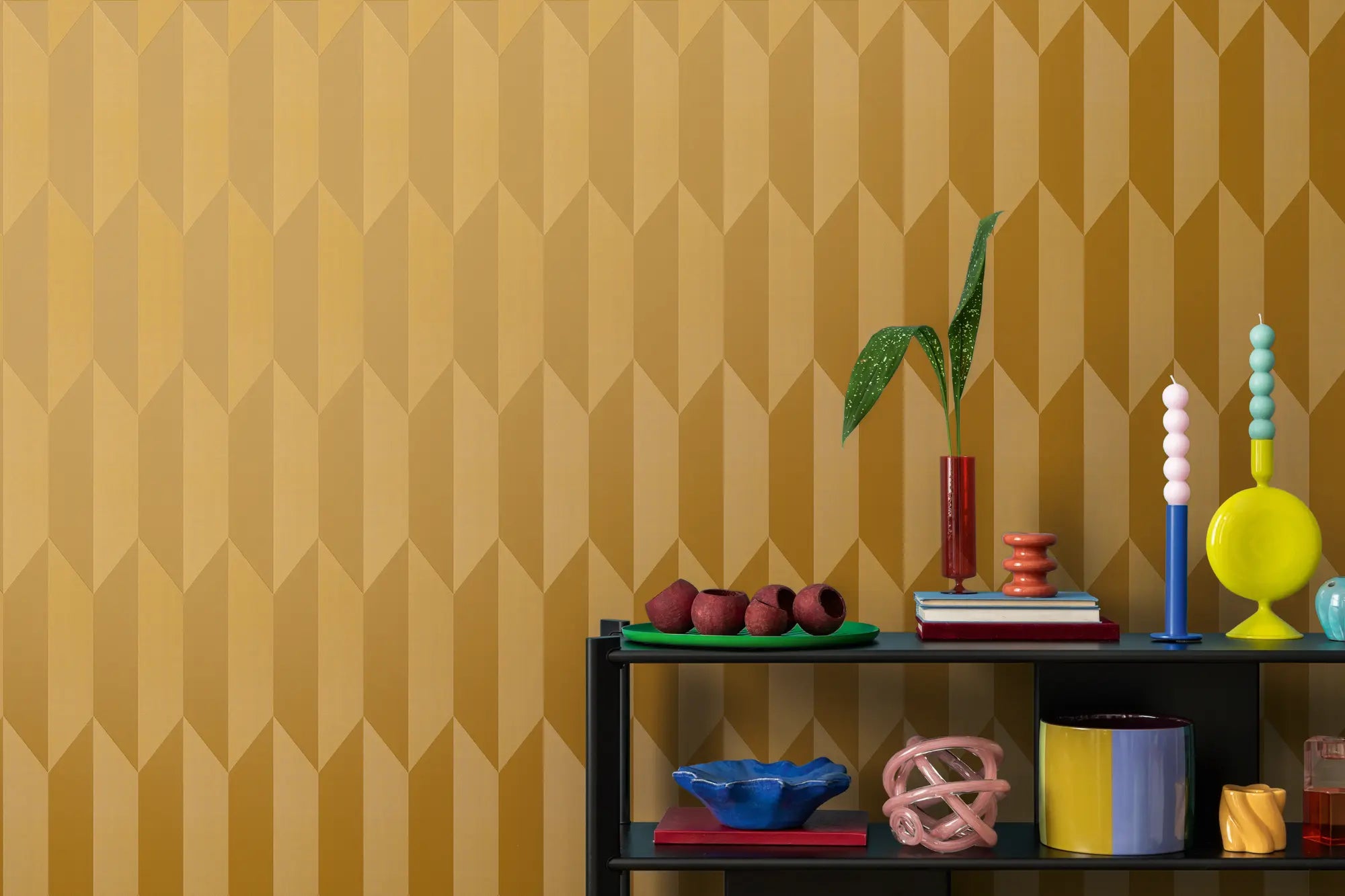 Golden Grid | Vliestapete