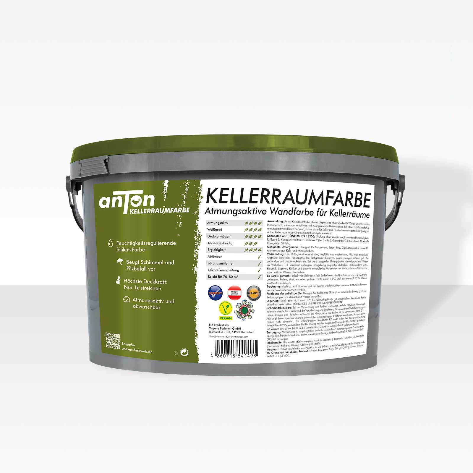anTon Kellerfarbe für Keller, Garagen und Feuchträume - Jetzt mit 25% mehr Inhalt!