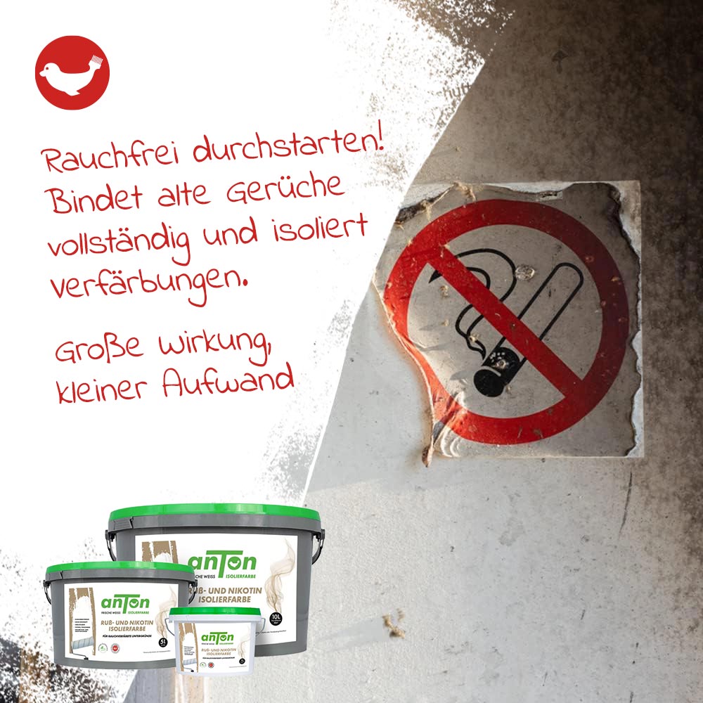Ruß-und Nikotin Isolierfarbe Bundle - inkl. 18cm Malerroller und Washi Tape