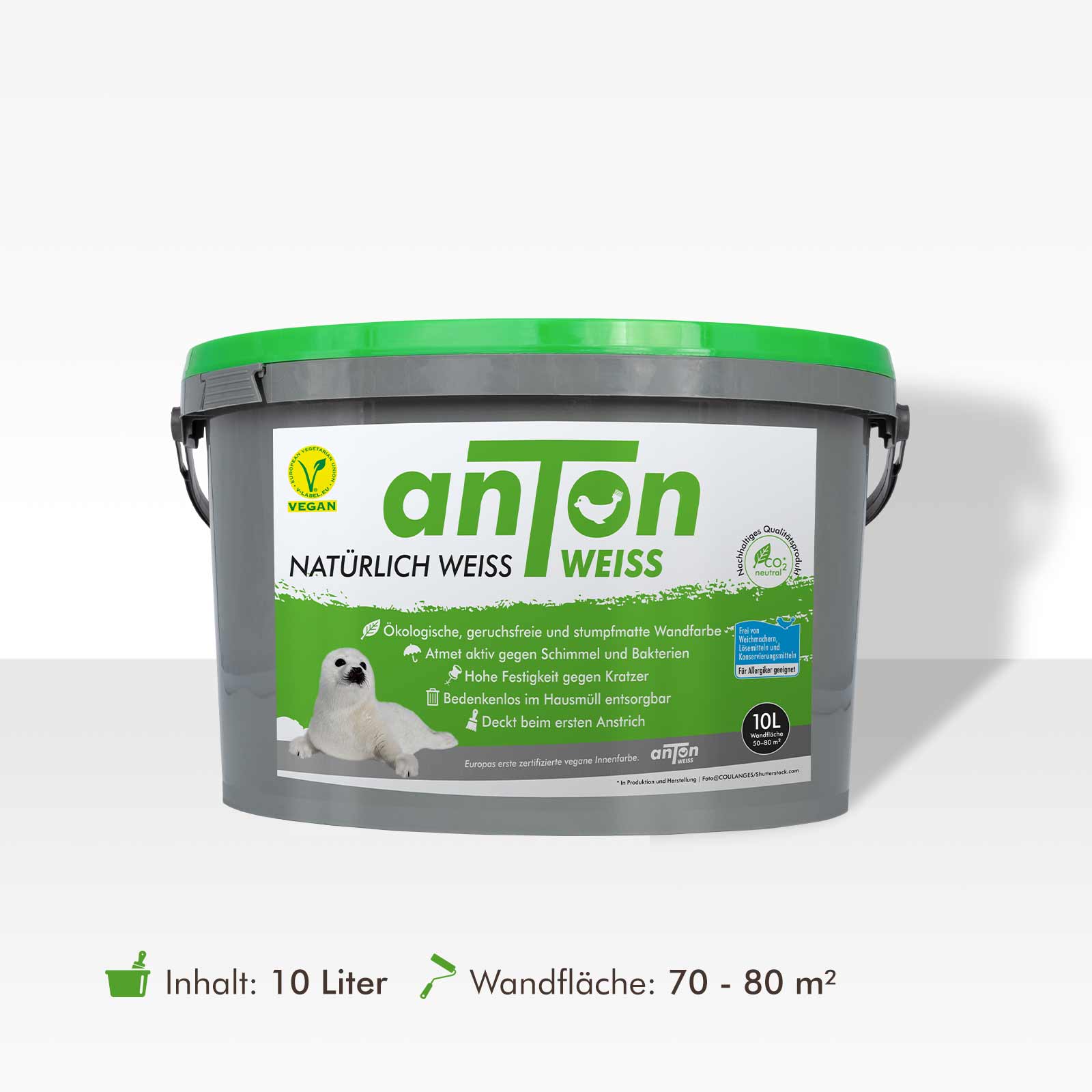 anTon WEISS Wandfarbe – ökologische, geruchsfreie, VOC-freie Silikatfarbe