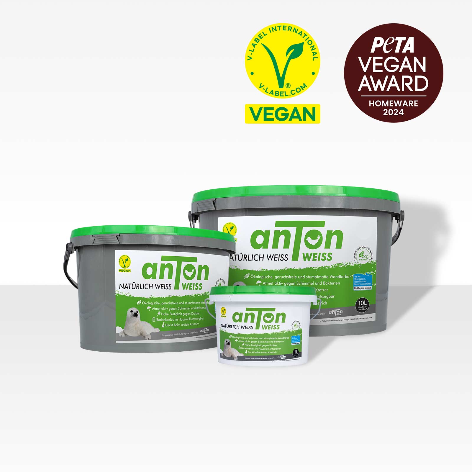 anTon WEISS Wandfarbe – ökologische, geruchsfreie, VOC-freie Silikatfarbe