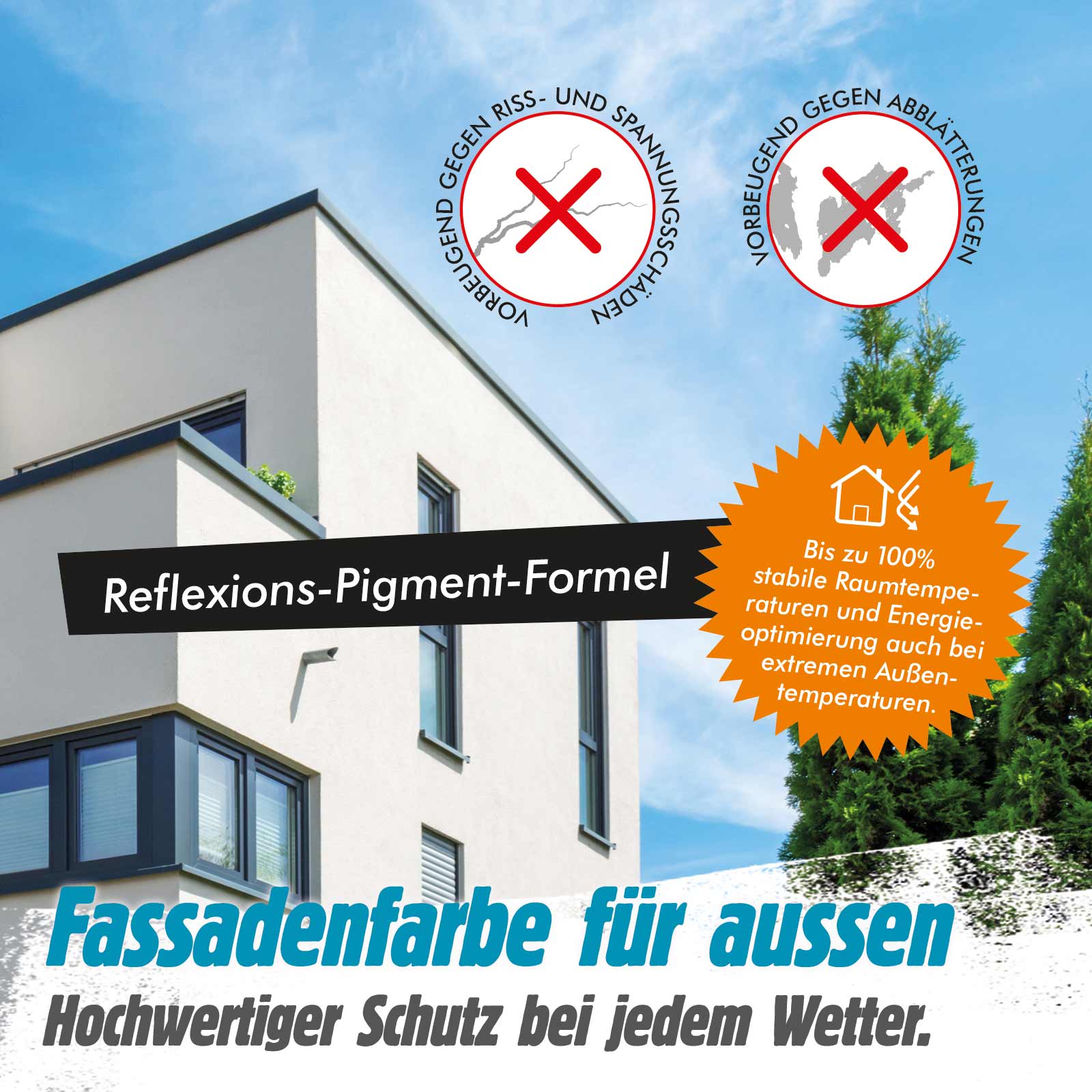 Fassadenfarbe Hybrid Sol-Silikat