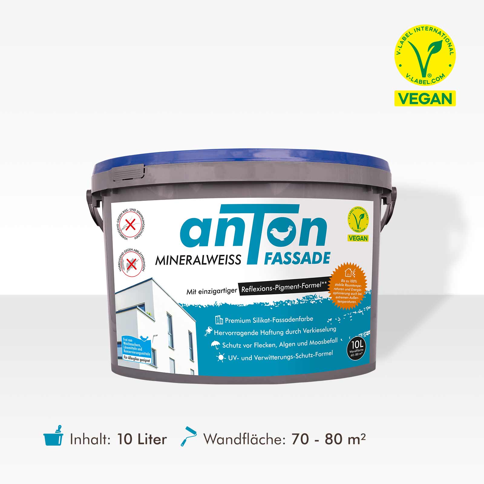 anTon Fassade - Mineralweiss Silikat Fassadenfarbe