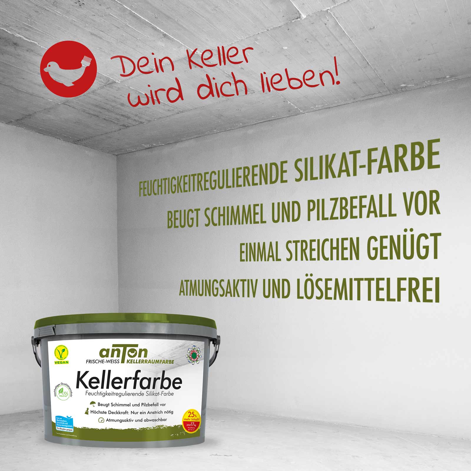 Kellerfarbe für Keller, Garage und Feuchtraum