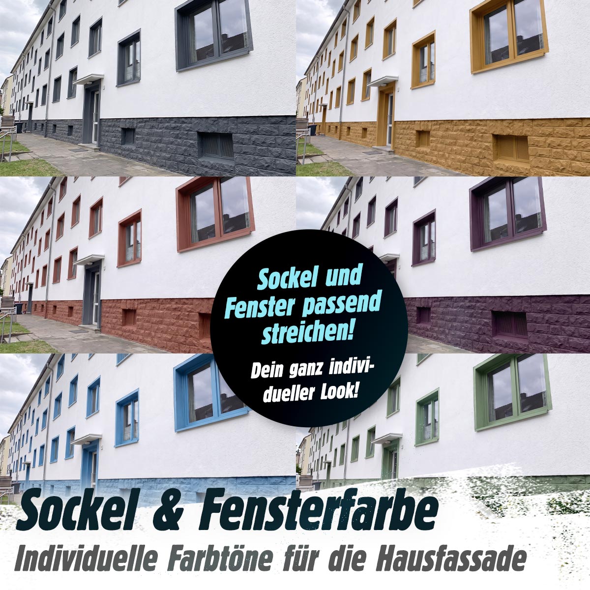 Sockel & Fensterfarbe - Schutzanstrich für strapazierte Fassadenbereiche