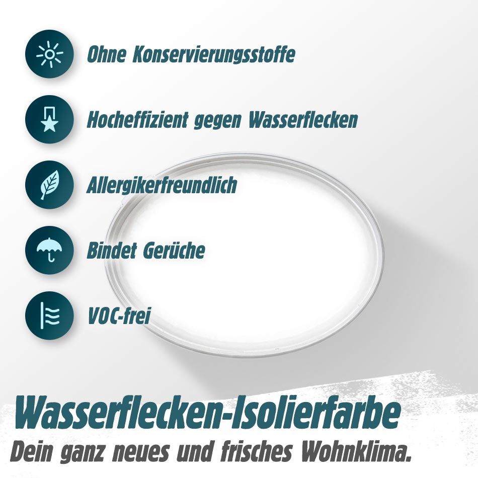 Wasserflecken Isolierfarbe - Stopp gegen Feuchtigkeitsflecken