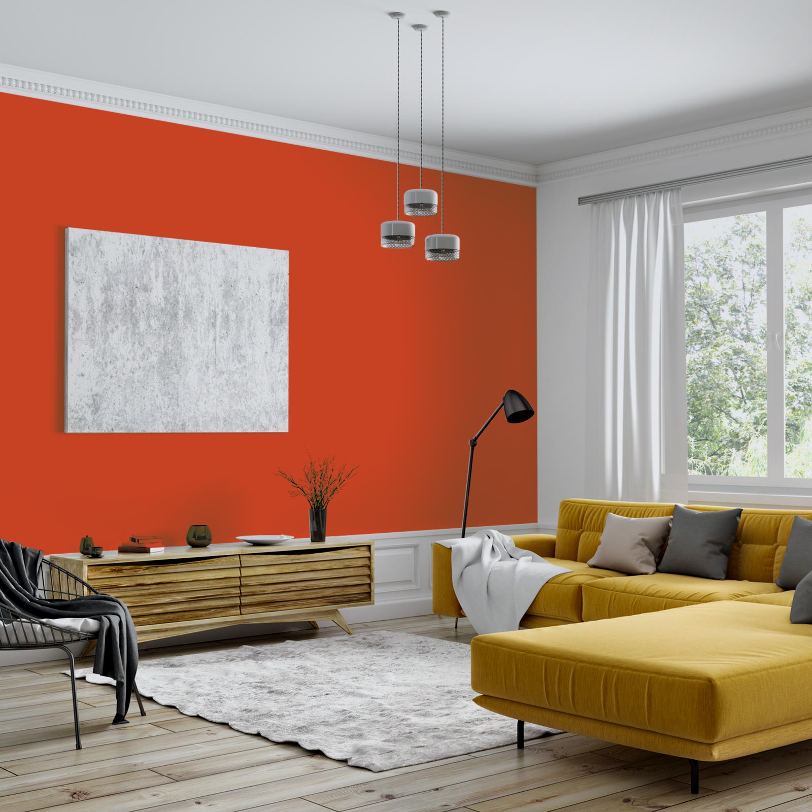 Wandfarbe Kürbisrot