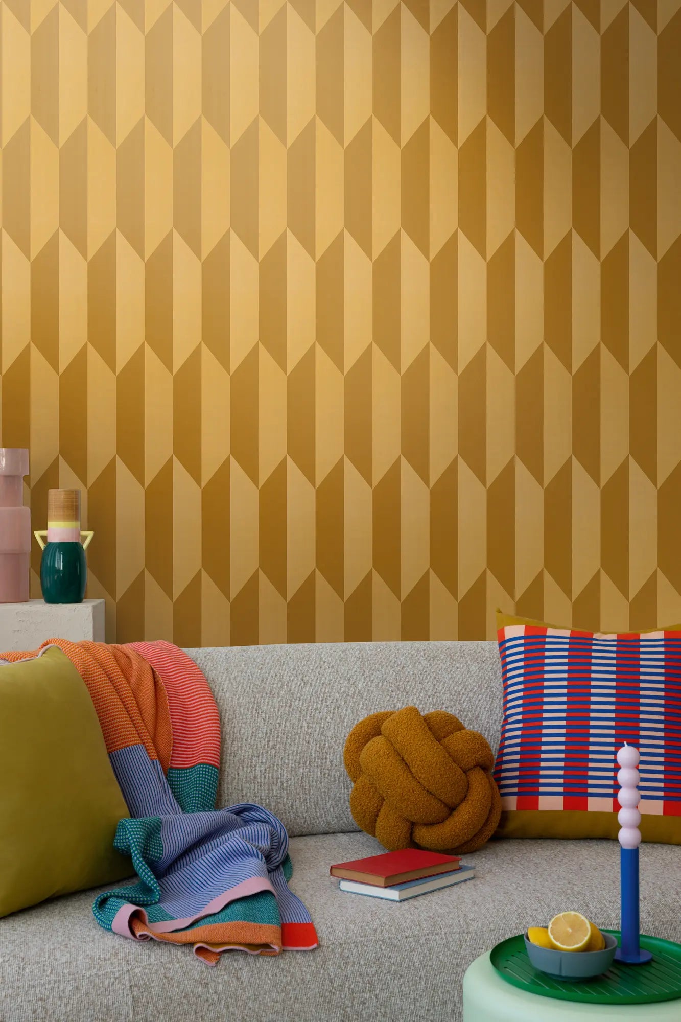 Golden Grid | Vliestapete