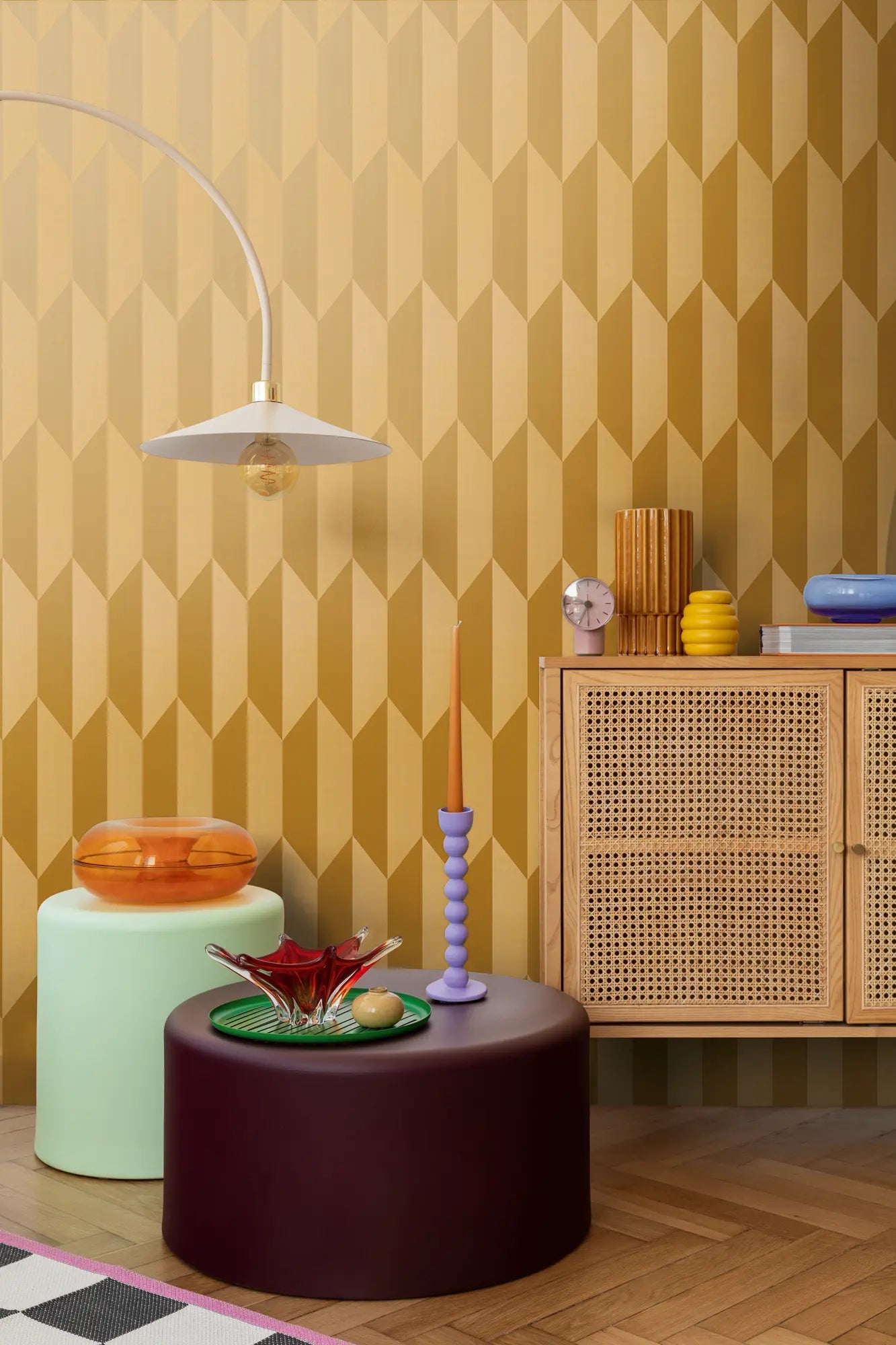 Golden Grid | Vliestapete