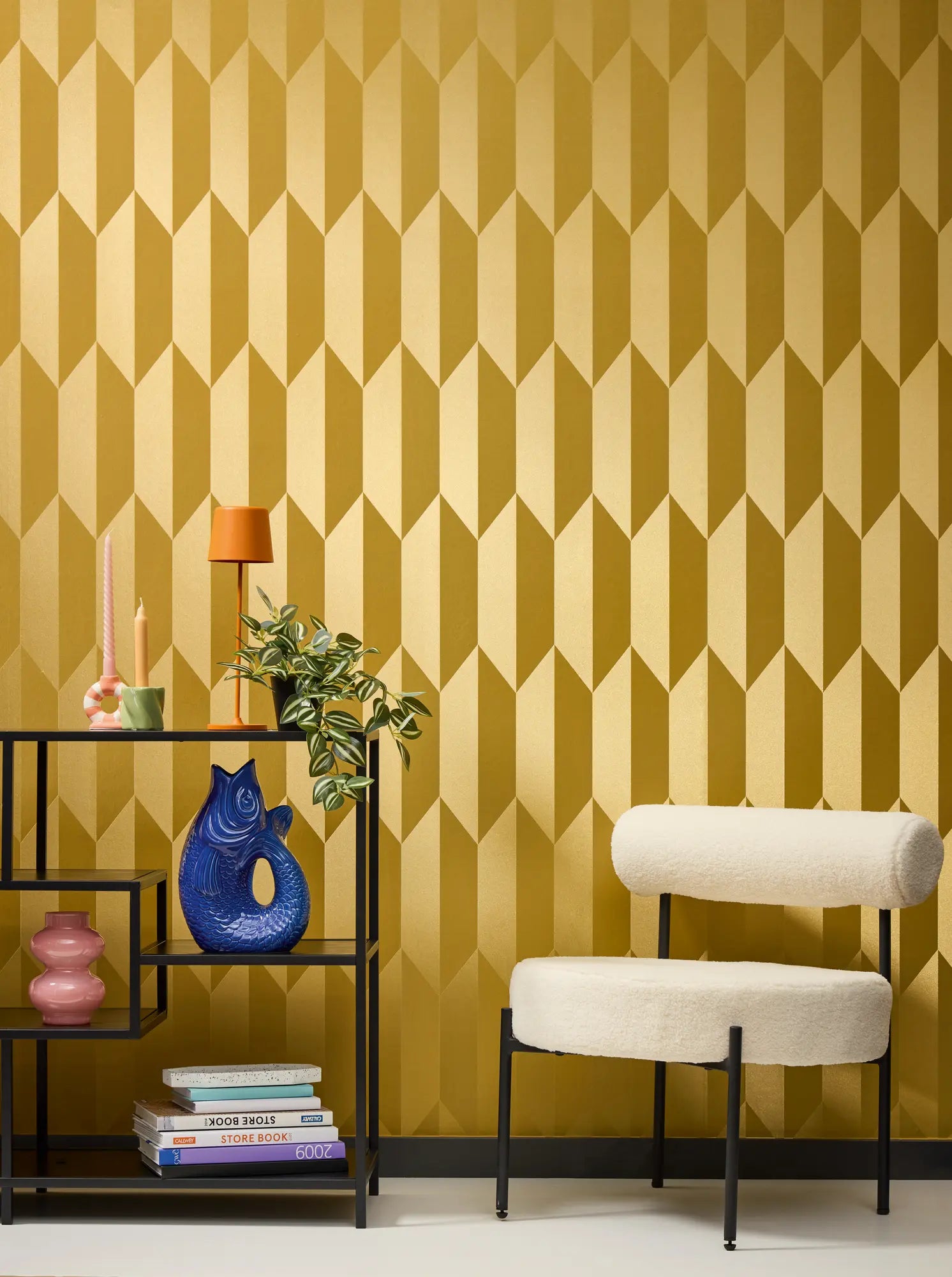 Golden Grid | Vliestapete