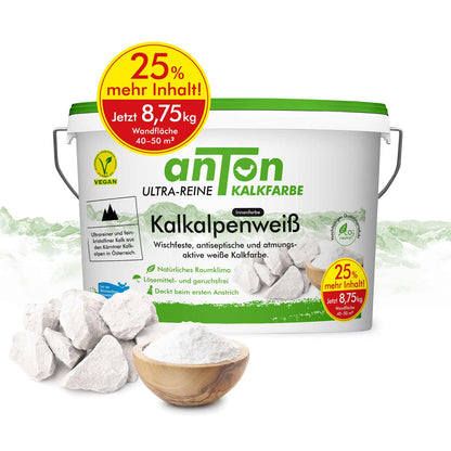 anTon Kalkfarbe aus feinstem Kalk - Jetzt mit 25% mehr Inhalt