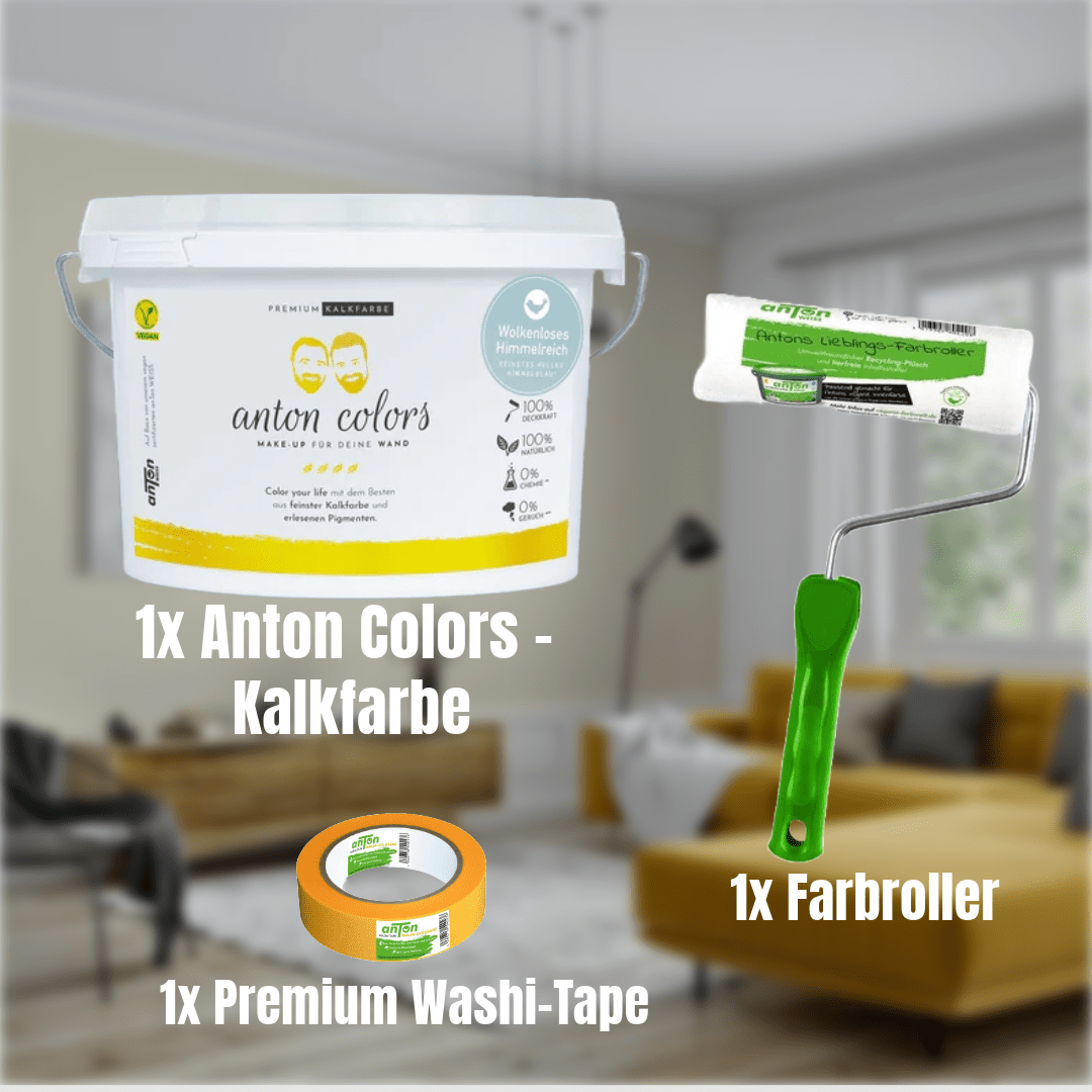 anton colors - Basic Set: Wähle aus 11 Farbtönen + Farbroller + Washi-Tape
