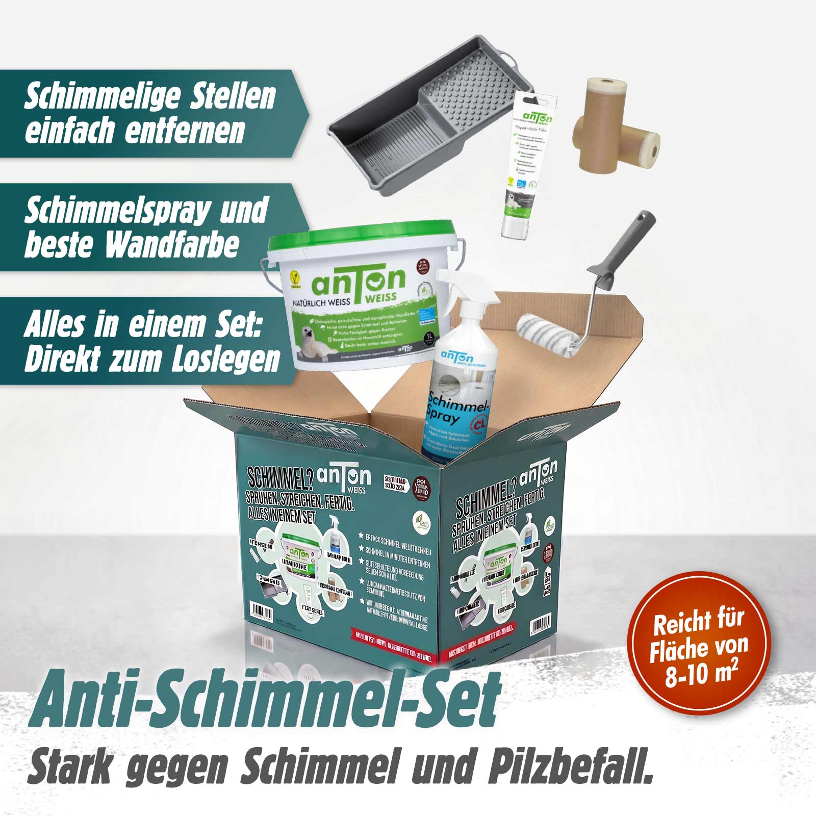 Anti-Schimmel-Set - Sprühen. Streichen. Fertig.