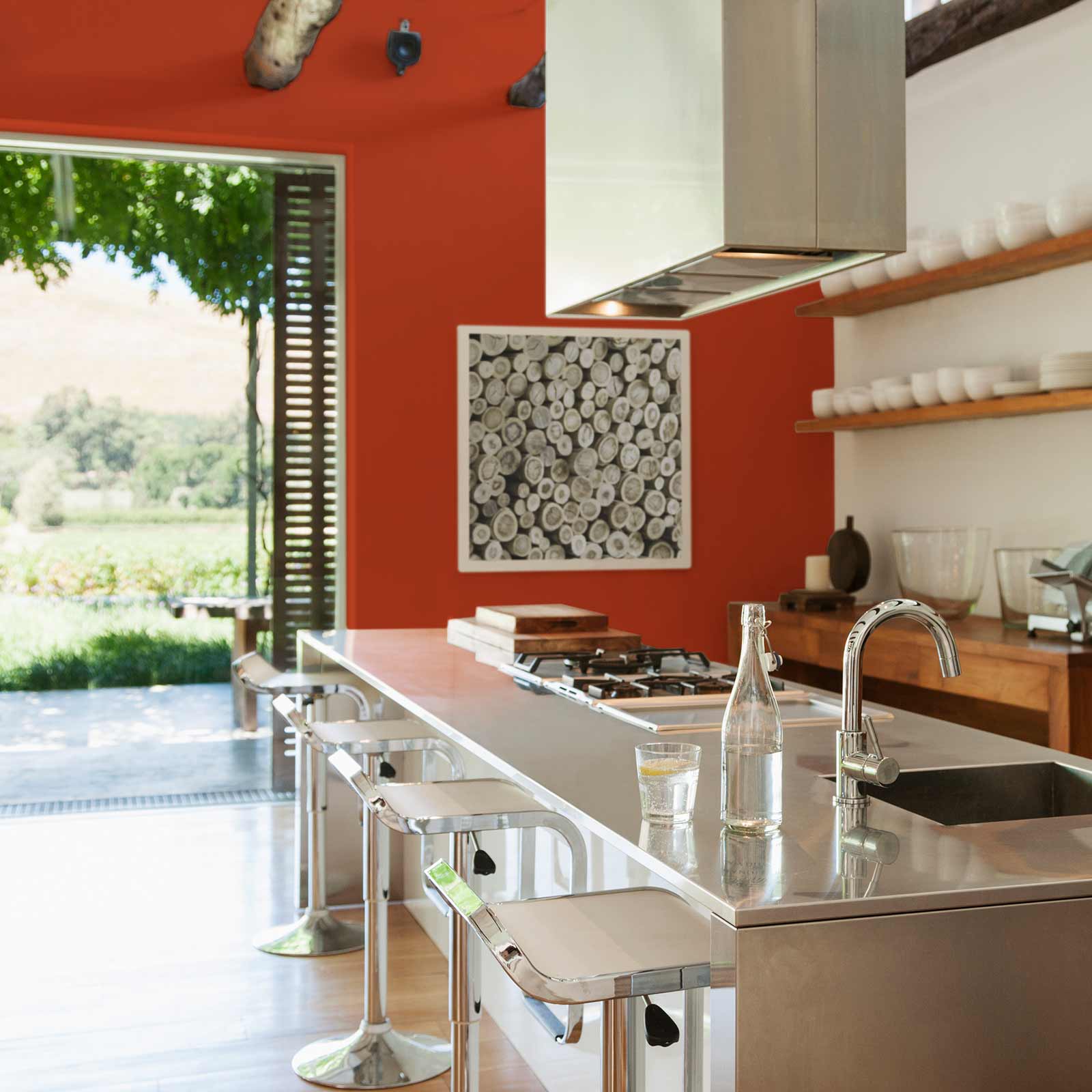 Wandfarbe Kürbisrot