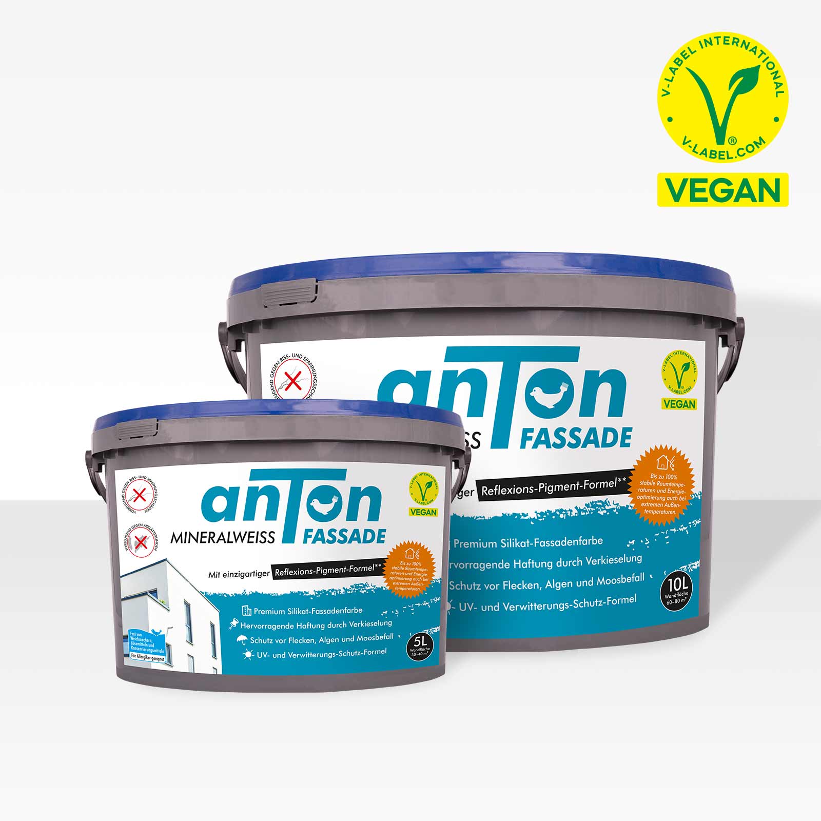 anTon Fassade - Mineralweiss Silikat Fassadenfarbe
