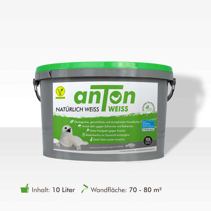 anTon WEISS Wandfarbe – ökologische, geruchsfreie und vegane Mineralfarbe
