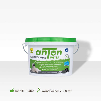 anTon WEISS Wandfarbe – ökologische, geruchsfreie und vegane Mineralfarbe