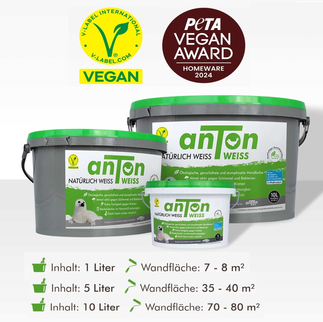 Natürlich weiss – ökologische, geruchsfreie Wandfarbe, VOC-freie Silikatfarbe