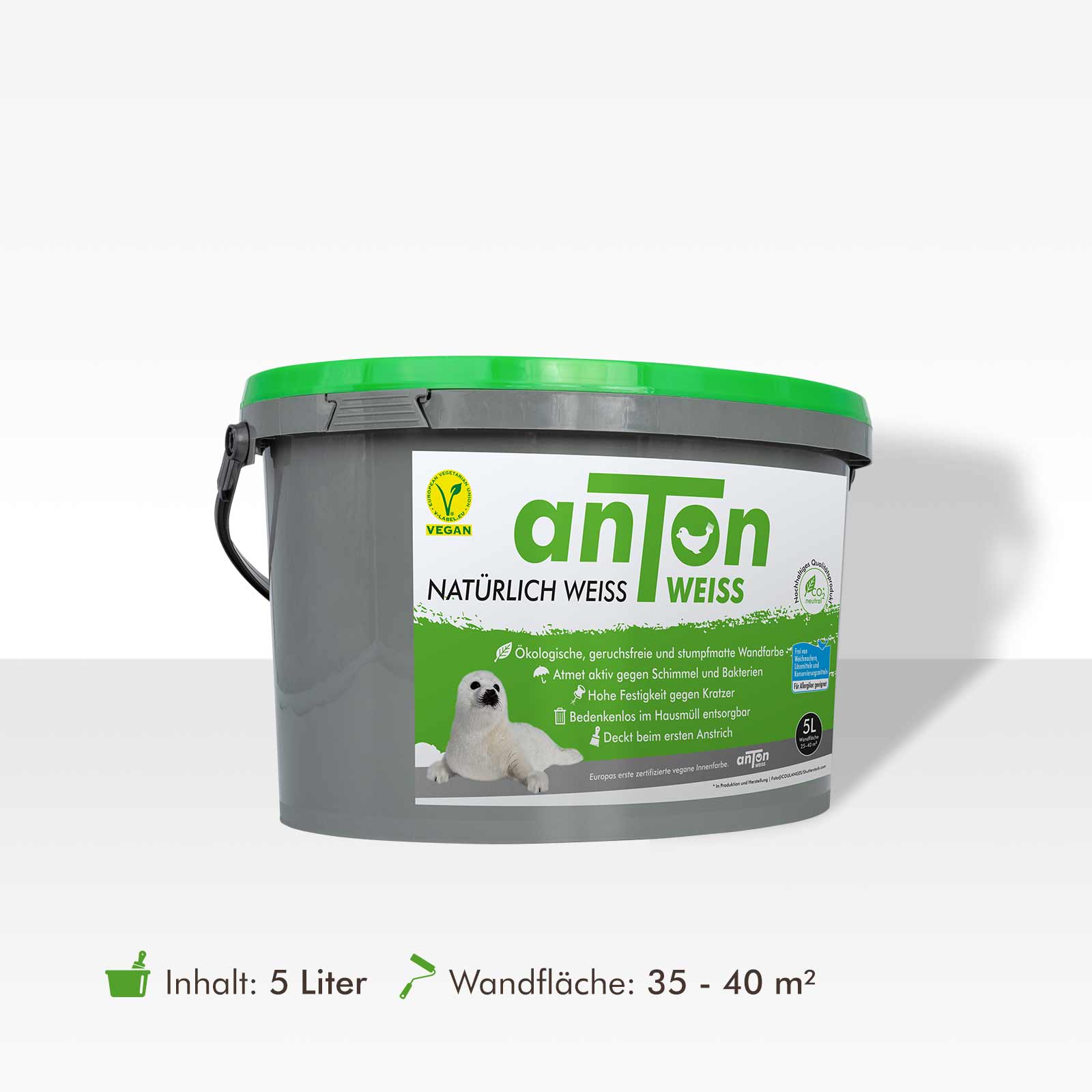anTon WEISS Wandfarbe – ökologische, geruchsfreie, VOC-freie Silikatfarbe