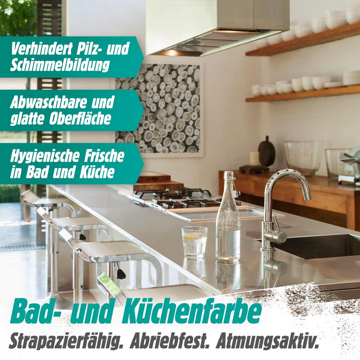 Bad- und Küchenfarbe – Wischfest und abwaschbar