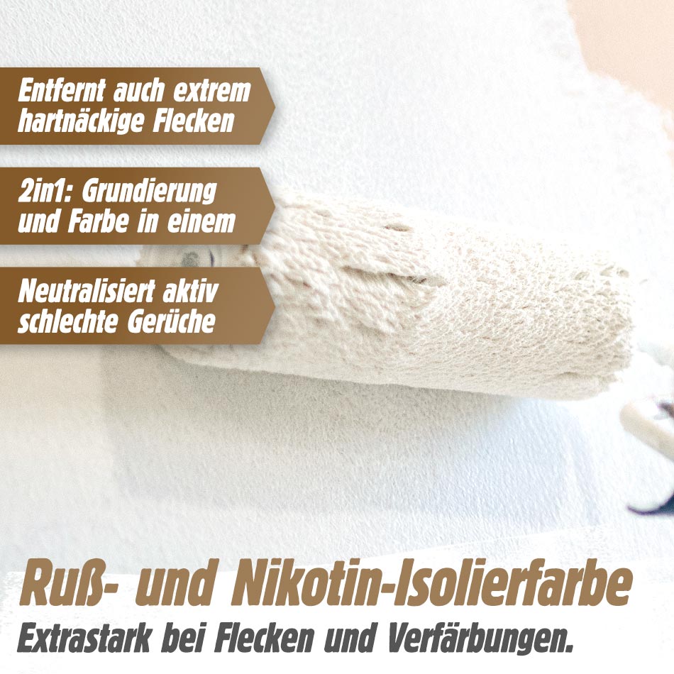 Ruß- und Nikotin Isolierfarbe