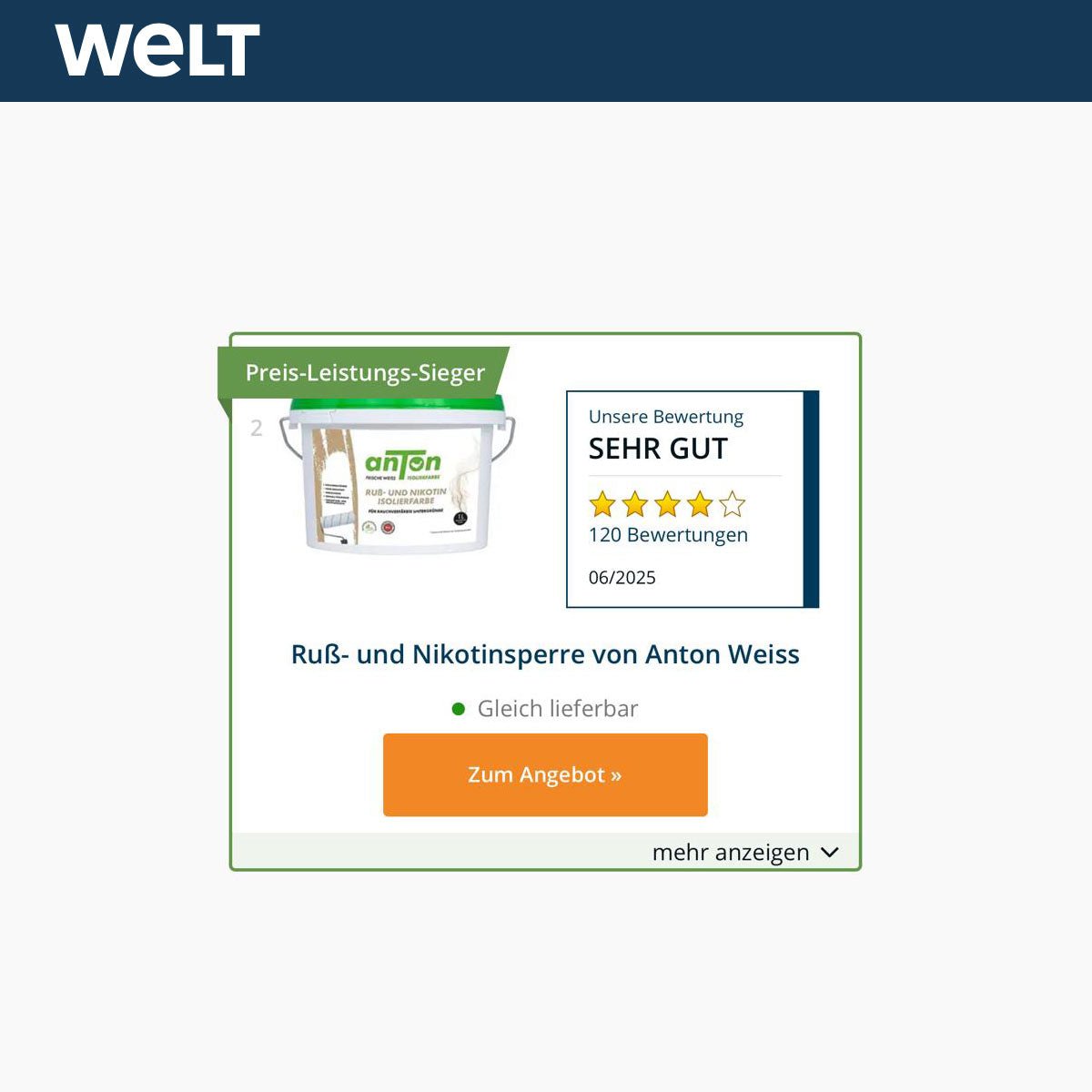 anTon Ruß- und Nikotin Isolierfarbe